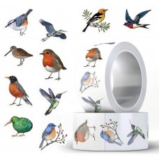 Rollo De 500 Stickers Aves Pájaros Animales